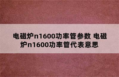 电磁炉n1600功率管参数 电磁炉n1600功率管代表意思